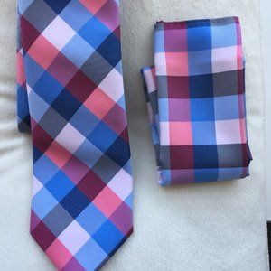 Nautica Plaid Tie and Pocket Square